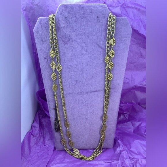 Vintage D’Orlan Flapper Gold Chain Necklace - Picture 1 of 6
